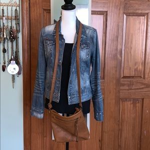 Brown T-shirt and Jeans Cross body bag
